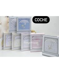 Tríptico de coche 100 % algodón bajera bordado Oso 40x80cm 341