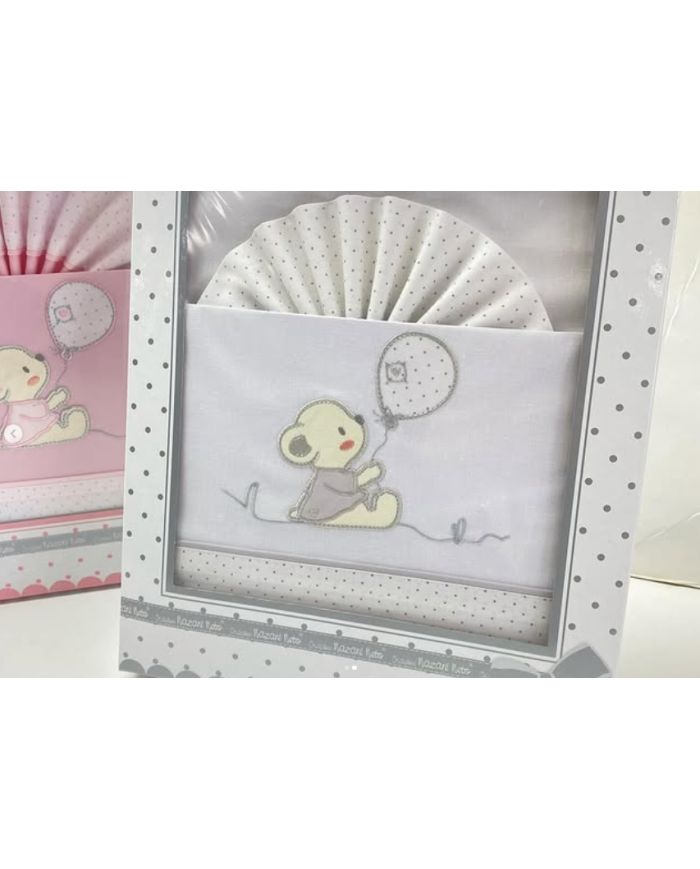 Tríptico de coche 100 % algodón bajera bordado Oso 40x80cm 341