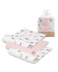 Pack 3 gasas Bambú 55x70 Interbaby ROSA 98976-02