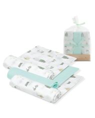 Pack 3 gasas Bambú 55x70 Interbaby VERDE 98976-58