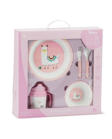 Set vajilla 5 piezas LLAMA ROSA Interbaby Set18