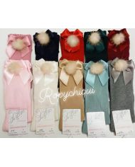 Calcetines lazo y pompon pelo natural Carlomagno OFERTA 🔴​ 2404