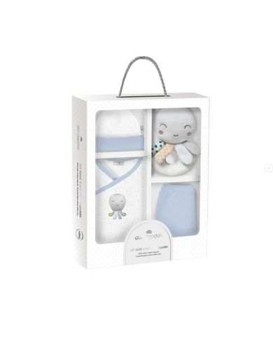Set regalo sonajero 4 piezas Don Algodón AZUL Dset04