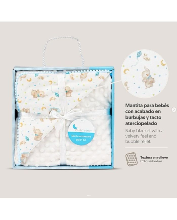 Manta coche 80x110 cm Interbaby AZUL 919