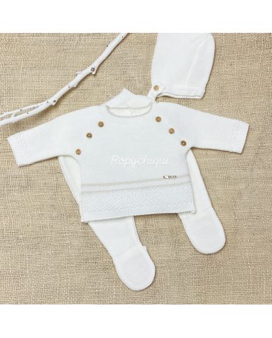 Conjunto 3 piezas BLANCO/LINO C8008