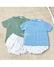 Conjunto 2 piezas punto y braga forrada tela 1010PE12