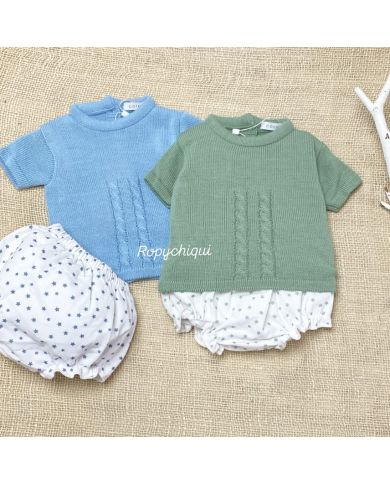 Conjunto 2 piezas punto y braga forrada tela 1010PE12