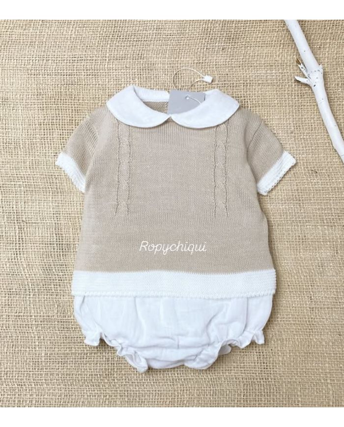 Conjunto 2 piezas punto y braga forrada tela 1010RA05
