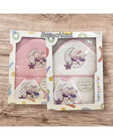 Capa de baño 1x1 m algodón con babero Babypasitos 1214