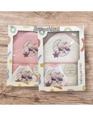 Capa de baño 1x1 m algodón con babero Babypasitos 1214