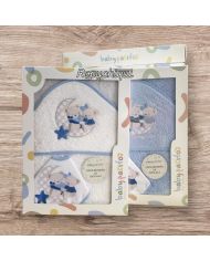 Capa de baño 1x1 m algodón con babero Babypasitos 1214