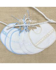 Babero rizo 100% con puntilla surtida 12 unidades 535