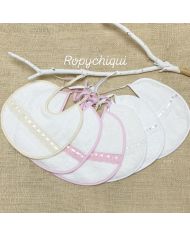 Babero rizo 100% con puntilla surtida 12 unidades 535