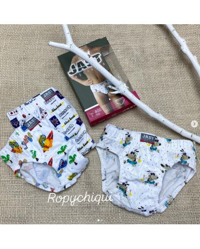 Pack de 3 Slip estampado 100% algodón 400