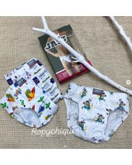 Pack de 3 Slip estampado 100% algodón 400