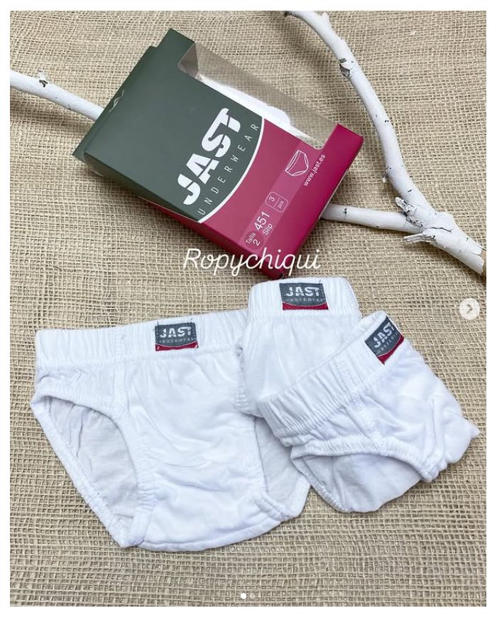 Pack de 3 Slip básico Blanco 100% algodón 451
