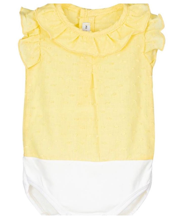 Oferta Body camisa plumeti sin mangas AMARILLO 19103🔴