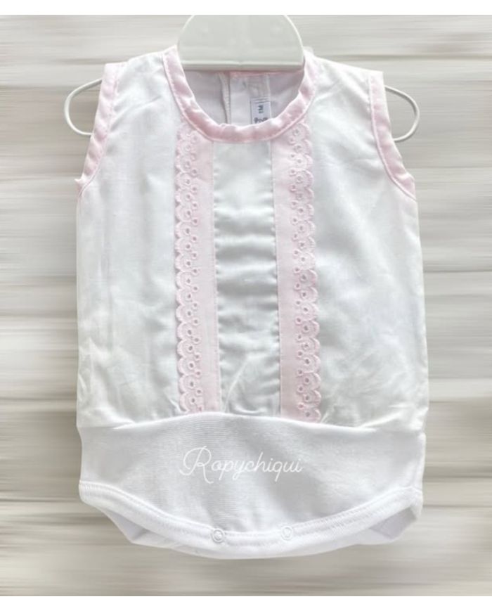 Oferta Body camisa BLANCO/ROSA 19052🔴