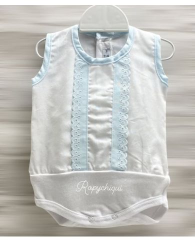 Oferta Body camisa BLANCO/CELESTE 19052🔴