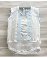 Oferta Body camisa BLANCO/CELESTE 19052🔴