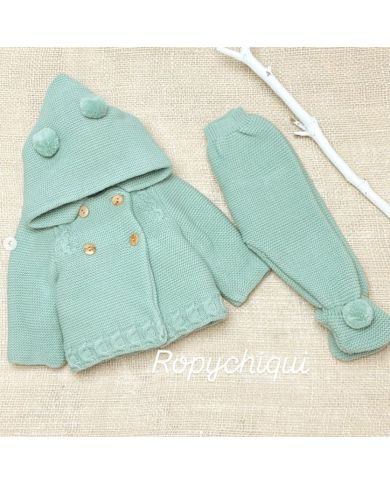 Conjunto polaina y abrigo capucha Babidu 2459