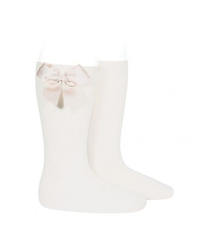 Calcetines altos algodón con lazo grogrén lateral NATA