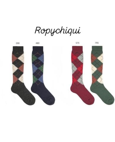 Calcetín alto rombos intarsia Cóndor 19992