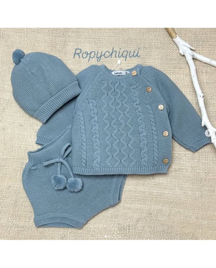 Conjunto 3 piezas Babidu AZUL PIEDRA 41807