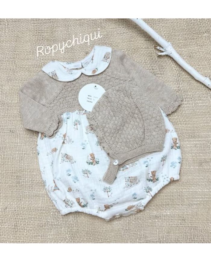 Pelele 2 piezas Bambula Bebe Punt PIEDRA 25454