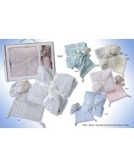 Manta con borreguillo 80x110 con dou dou patchwork osito 11007