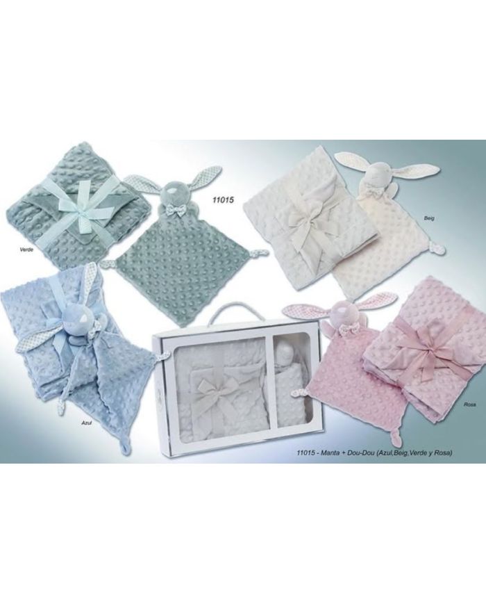 Manta con borreguillo 80x110 con dou dou conejito 11015