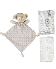 Set 3 piezas dou-dou con dos muselinas 80x80 cm 10670