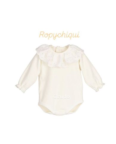 Body Tula algodón con tira cuello perforada Calamaro 19129