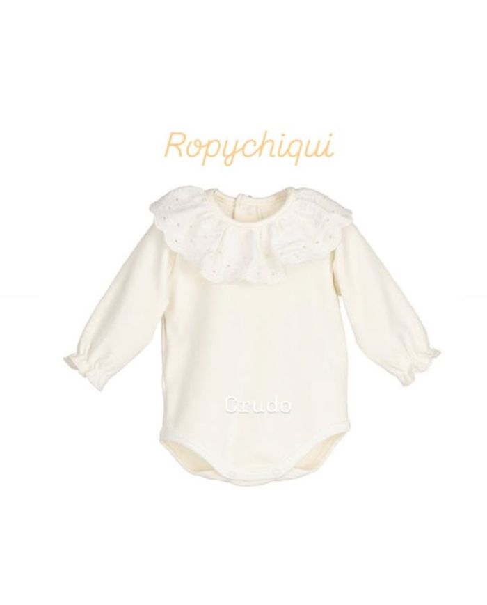 Body Tula algodón con tira cuello perforada Calamaro 19129