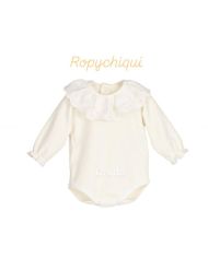 Body Tula algodón con tira cuello perforada Calamaro 19129