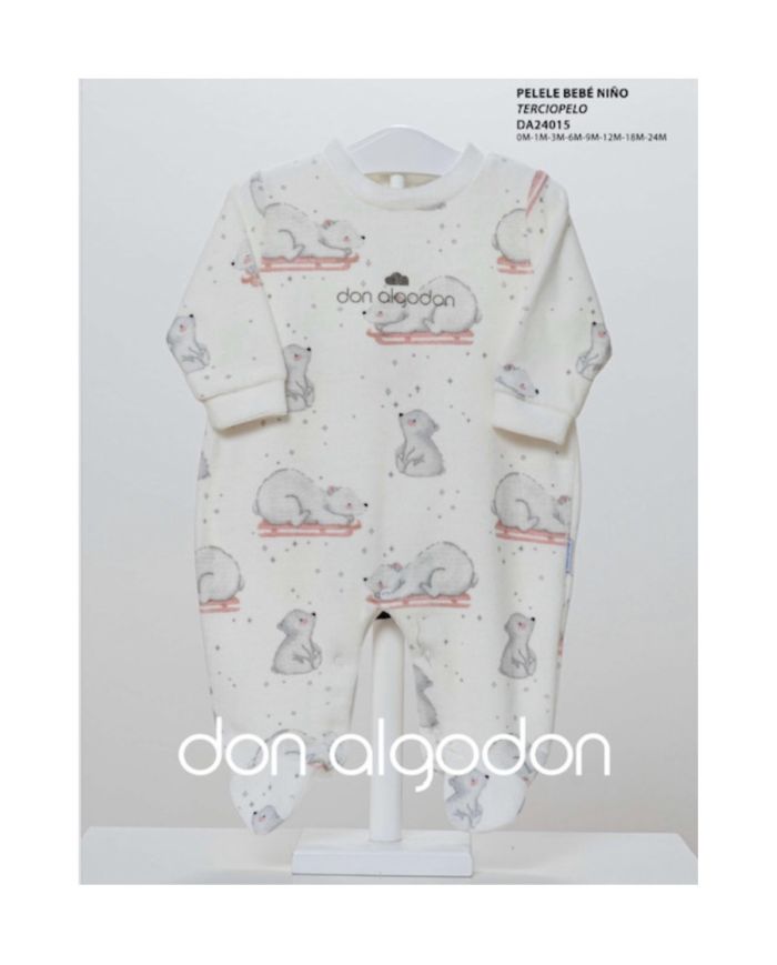 Pelele bebé niño terciopelo Don algodón DA24015