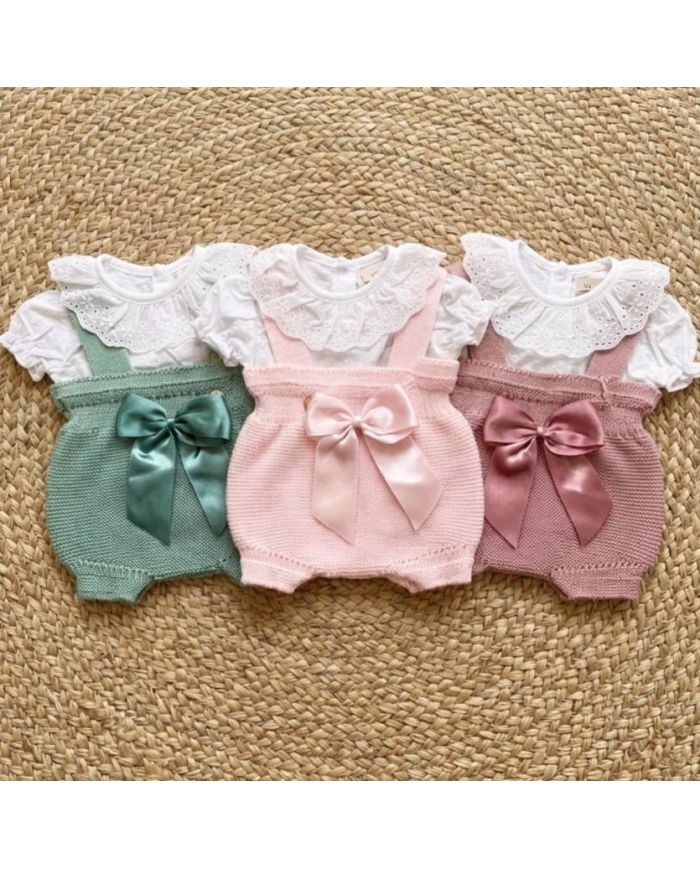 Conjunto 2 piezas cuello puntilla y camisa plumeti 595
