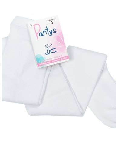 Leotardos lisos de algodón JC "no hace bolas" BLANCO