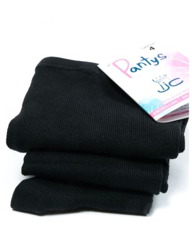 Leotardos lisos de algodón JC "no hace bolas" NEGRO