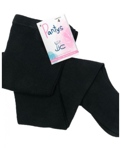 Leotardos lisos de algodón JC "no hace bolas" NEGRO