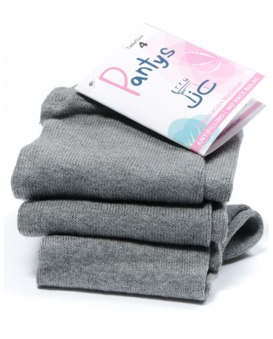 Leotardos lisos de algodón JC "no hace bolas" GRIS MEDIO