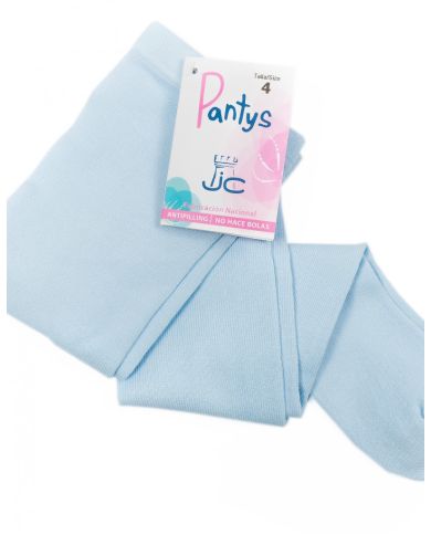 Leotardos lisos de algodón JC "no hace bolas" CELESTE