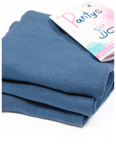Leotardos lisos de algodón JC "no hace bolas" AZUL PLOMO