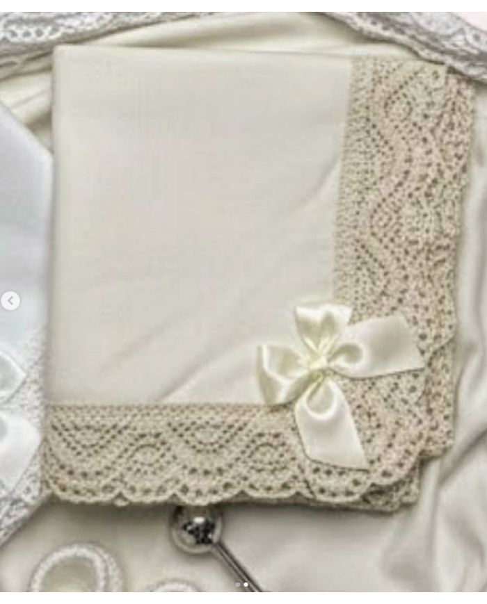 Arrullo multiuso 70x70cm algodón con lazo y bolillo (bolsa) bolillo