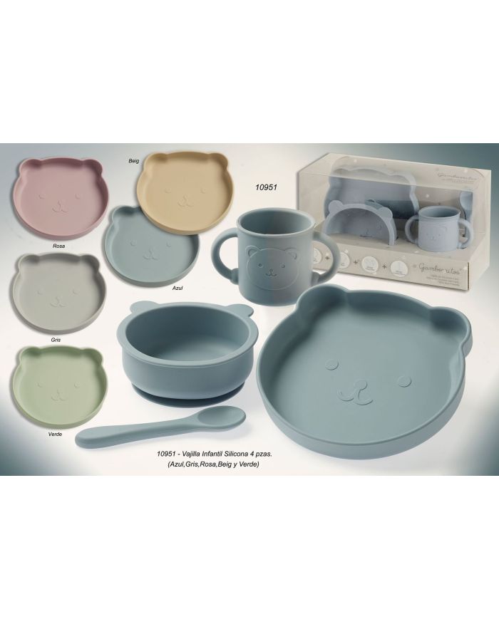 Vajilla Infantil Silicona 4 piezas 10951