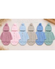 Conjunto 3 piezas chaqueta, gorro con pompón y braga 350