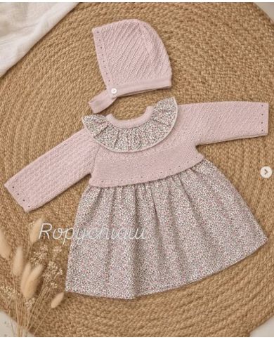 Conjunto Vestido forrado con capota 91818