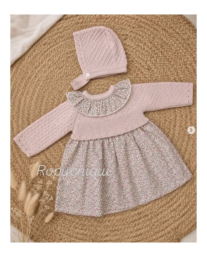 Conjunto Vestido forrado con capota 91818