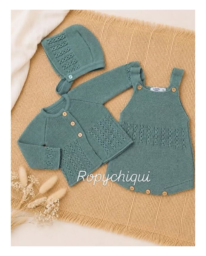 Conjunto 3 piezas ranita, chaqueta y capota 43814